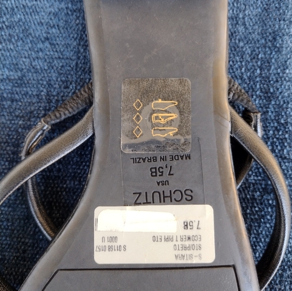 SCHUTZ Womens Black Strappy Sitara Round Toe Slip On Flip Flop Sandal 7.5 B - Picture 4 of 4